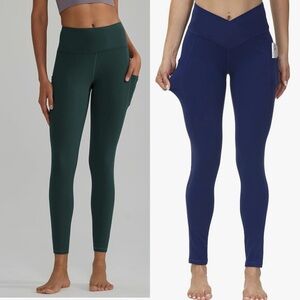 Along Fit Women's Leggings in Green and Blue